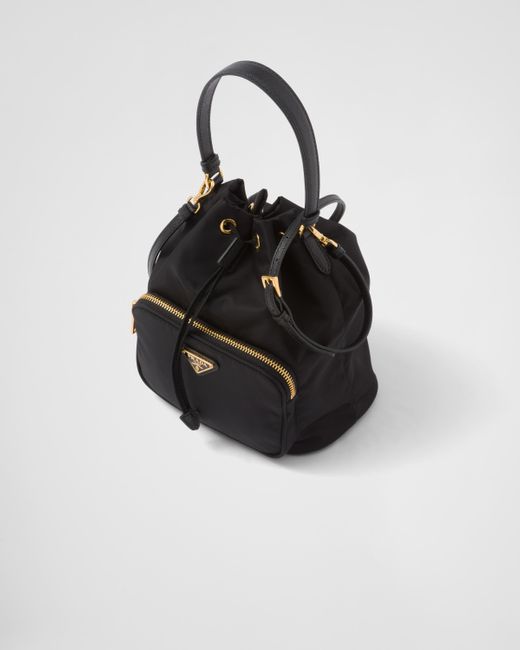 Prada Black Duet Bucket Bag Aus Re-nylon