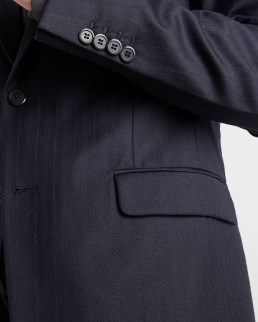 Prada Blue Single-Breasted Cashmere And Wool Suit for men