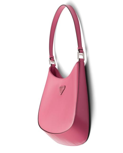 Prada Pink Cleo Brushed Leather Shoulder Bag
