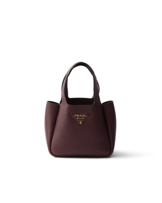 Prada Purple Liaison Mini Leather Handbag