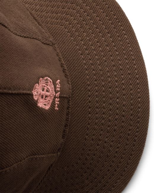 Prada Brown Old Piqué Baseball Cap, Ebony
