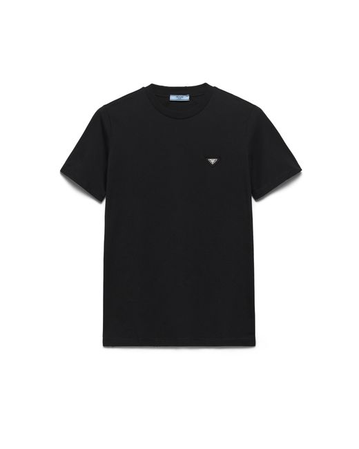 Prada Black Logo Plaque Short Sleeved T-Shirt