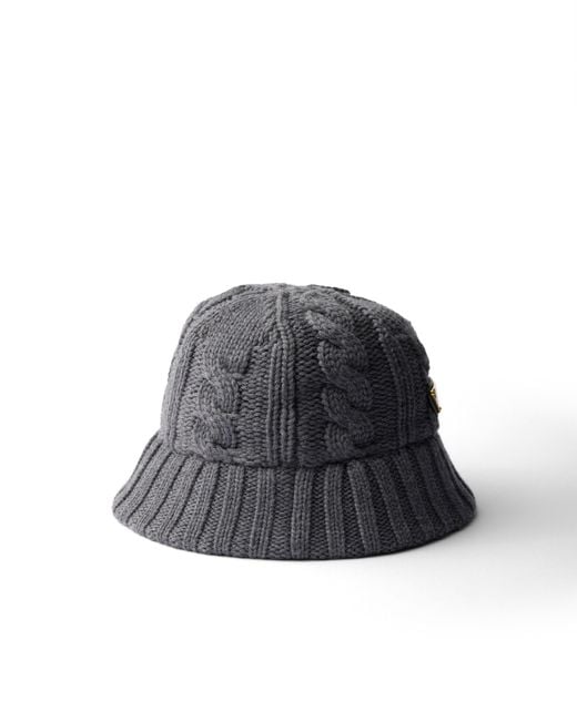 Prada Blue Wool Bucket Hat