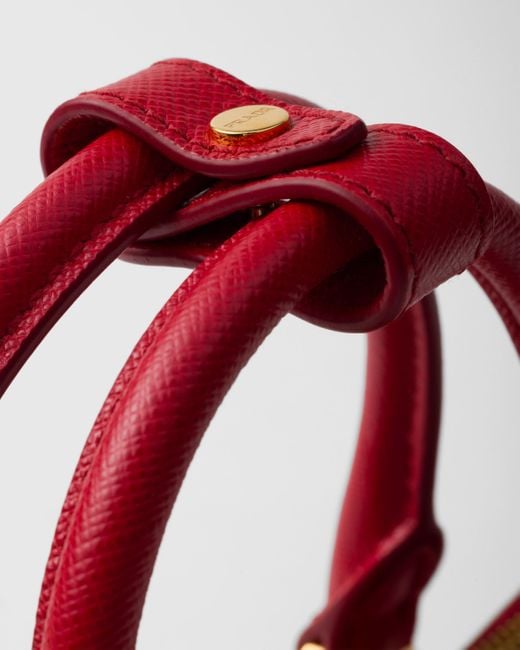 Prada Red Galleria Saffiano Leather Micro Bag