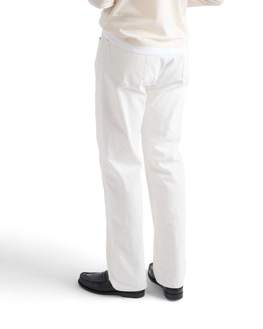 Prada White Old Denim Five-Pocket Jeans for men