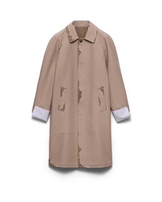 Prada Natural Bonded Poplin Coat With Devoré Effect