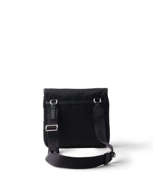 Prada Black Re-Nylon And Saffiano Leather Crossbody Bag for men