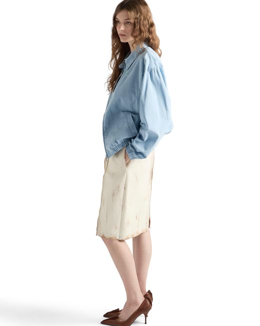 Prada Blue Old Gabardine Blouson Jacket