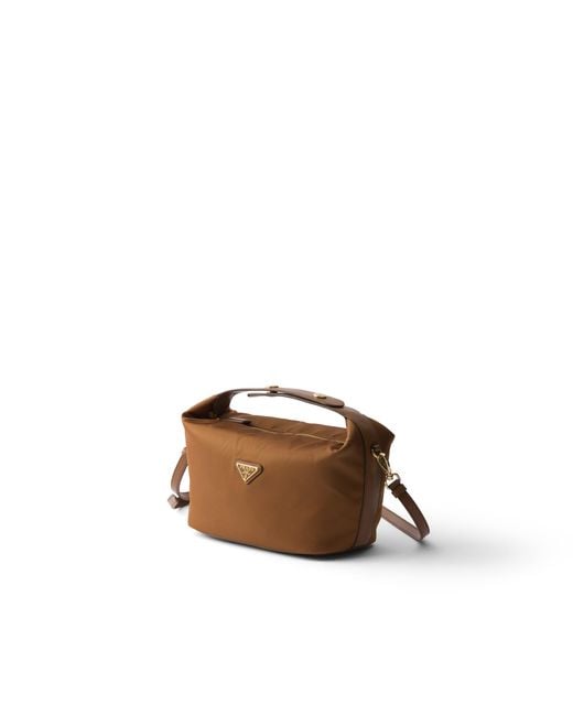Prada White Chérie Re-Nylon Mini-Bag, Brandy