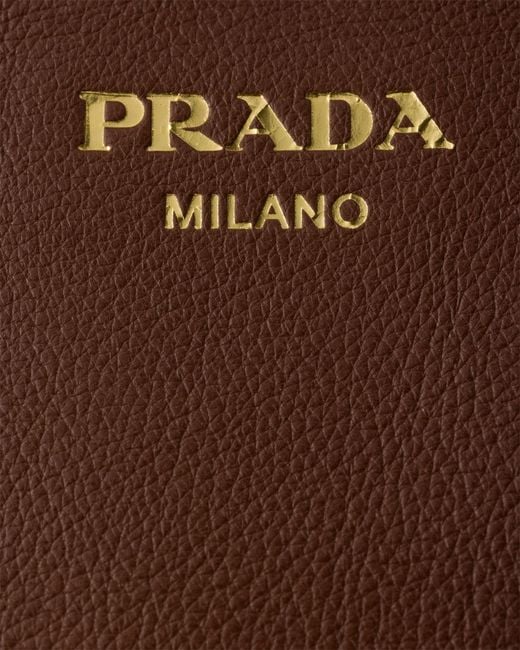 Prada Brown Signet Medium Leather Tote Bag