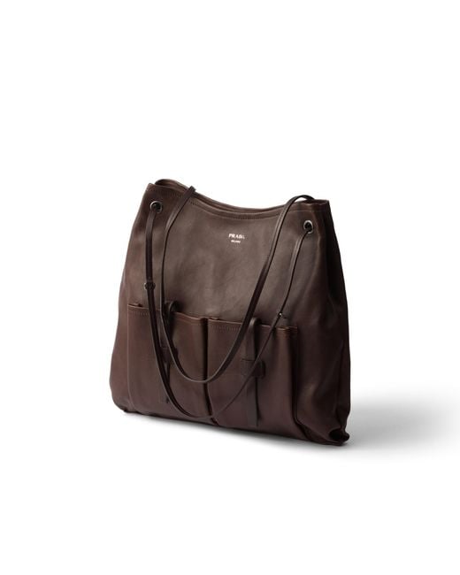 Prada Brown Route Large Leather Bag