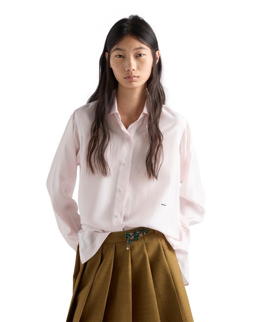 Prada Pink Silk Poplin Shirt