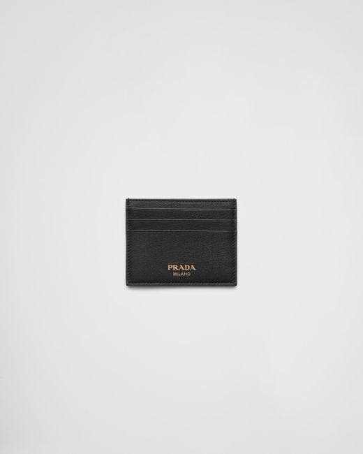 Prada White Leather Card Holder for men