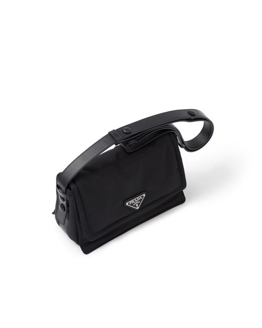 Prada Black Traveller Small Padded Re-Nylon Shoulder Bag