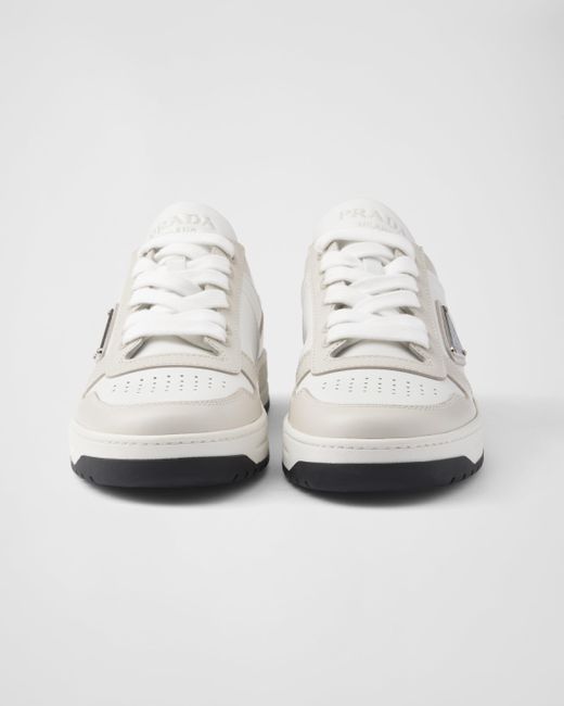 Prada White Downtown Sneaker Aus Leder