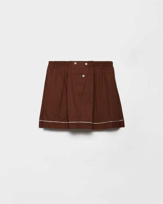 Prada Brown Cotton Miniskirt
