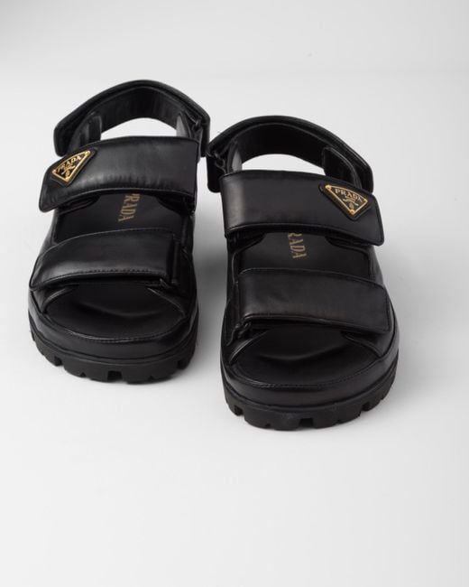 Prada Black Leren sandalen