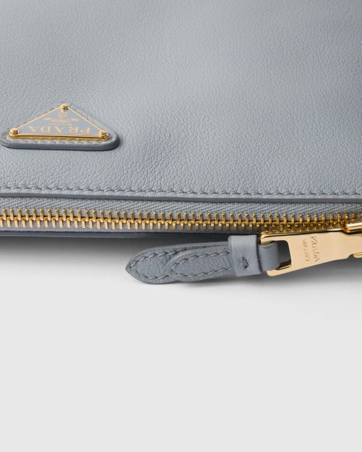 Prada Blue Pouch Aus Leder