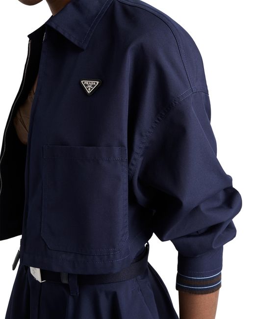 Prada Blue Poplin Blouson Jacket