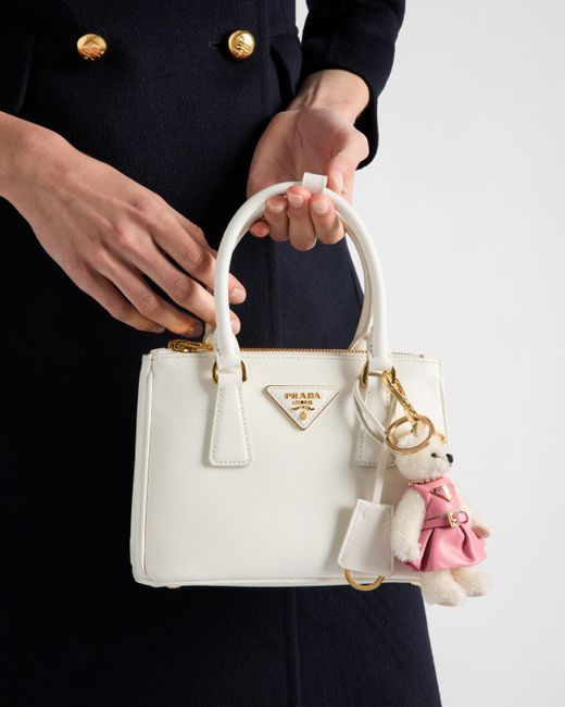Prada White Teddy Keychain Charm