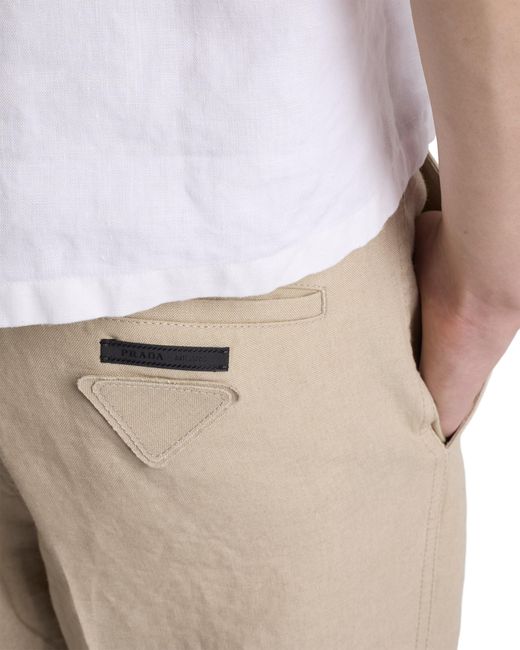 Prada Natural Linen Pants for men