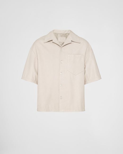 Prada White Nappa Leather Shirt for men