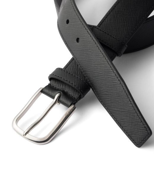 Prada Black Saffiano Leather Belt for men
