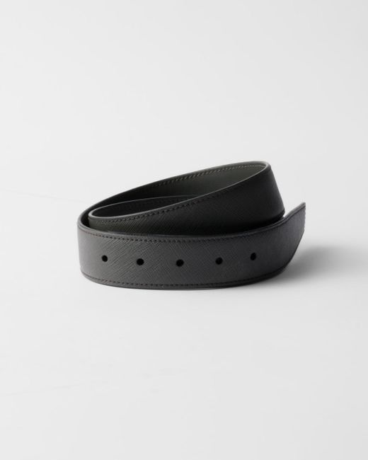 Prada Black Saffiano Leather Belt Strap for men