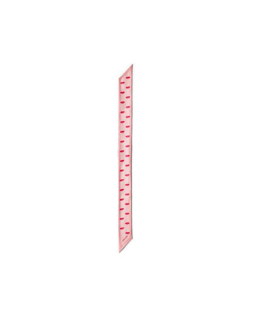 Prada White Printed Silk Twill Skinny Scarf, Alabaster