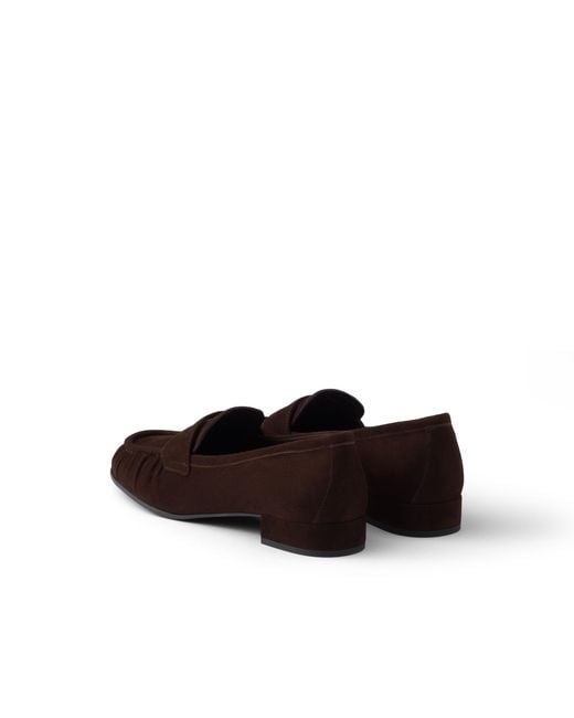 Prada Brown Suede Loafers