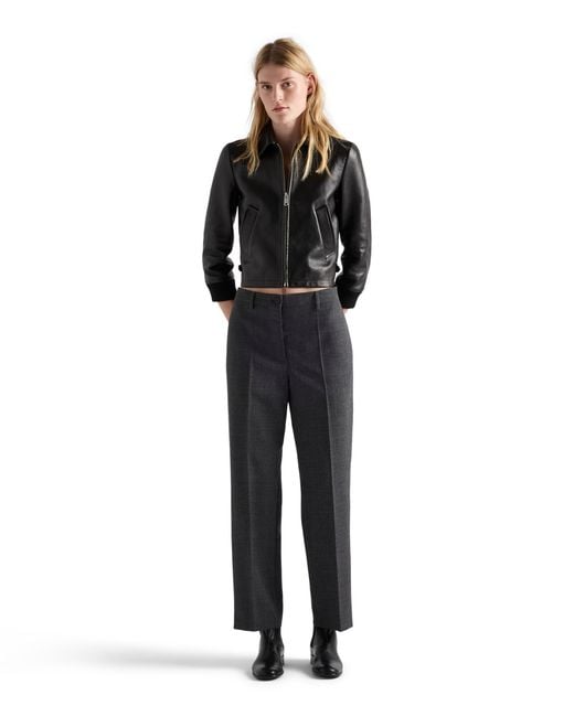 Prada Black Leather Blouson Jacket