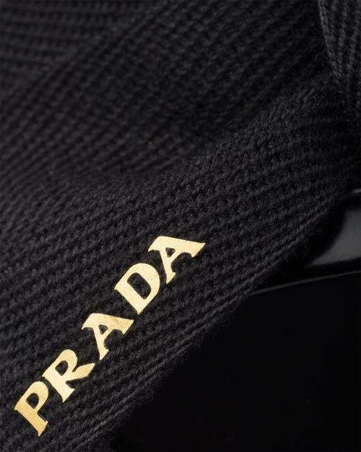 Prada Black Mesh Fabric Mules