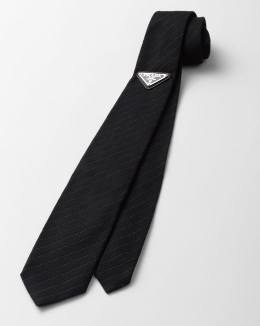 Prada White Silk Tie for men