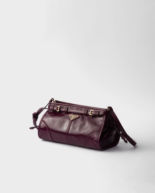 Prada Purple Bonnie Kleine Schultertasche Aus Leder