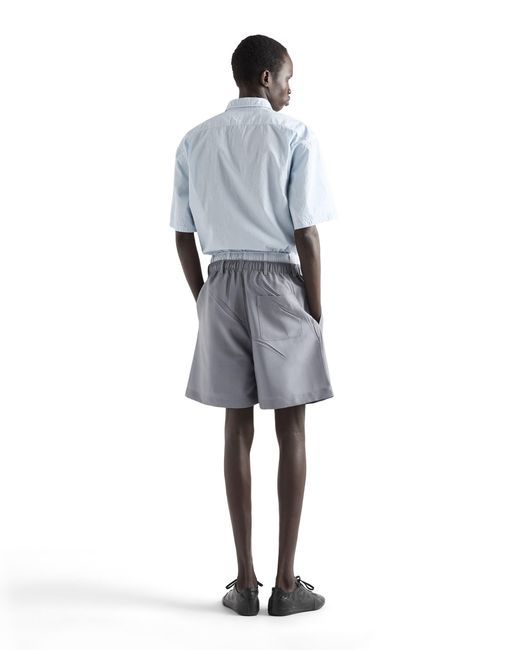 Prada Blue Short-Sleeved Cotton Shirt for men