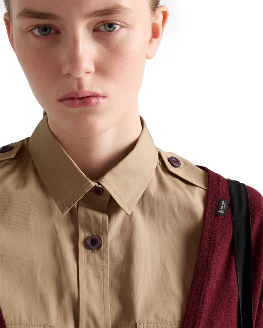 Prada Red Cashmere V-Neck Sweater, Amaranth