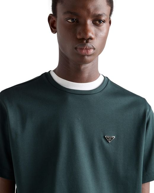 Prada Black Cotton T-Shirt, Bottle for men