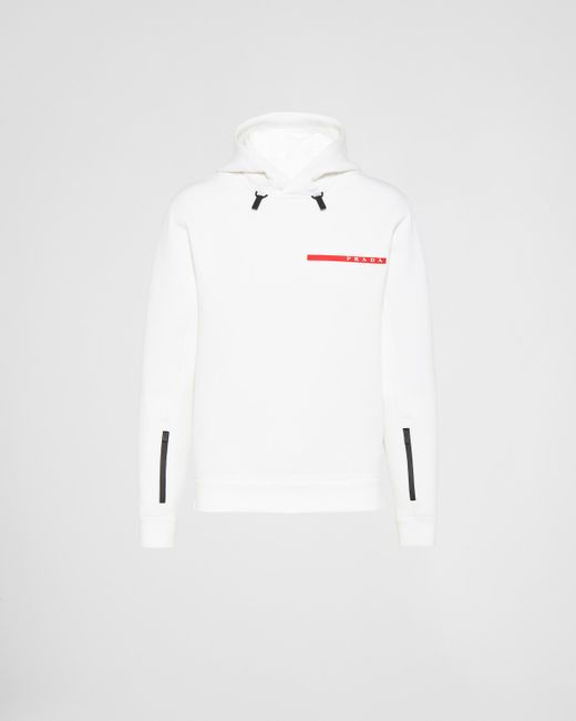 Prada White Recycled Double Jersey Sweatshirt for men