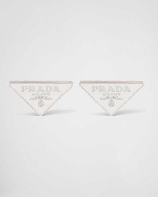 Prada White Symbole Earrings