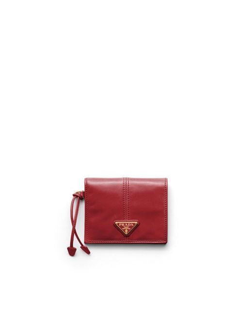 Prada Red Small Leather Wallet