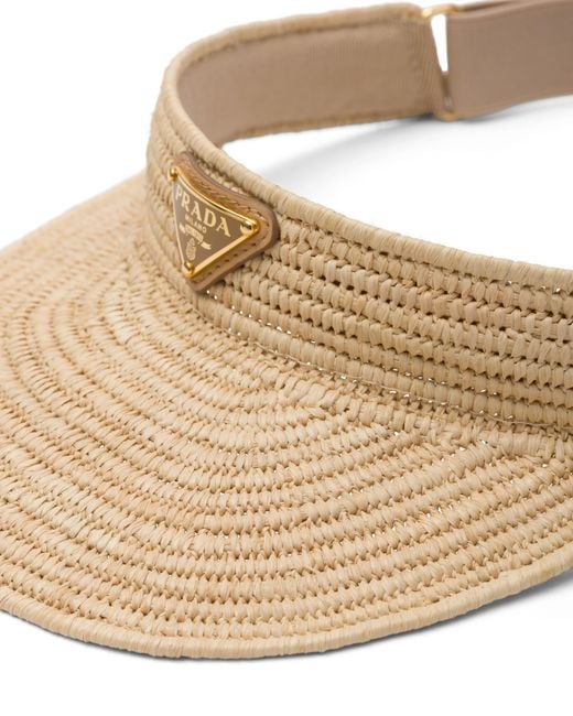 Prada Natural Crochet Visor