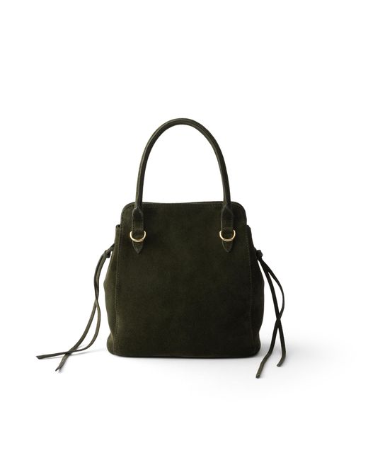 Prada Black Carry Mini Suede Handbag