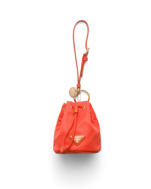 Colgante Para Bolso Mini Icon De Re-Nylon Prada de color Red