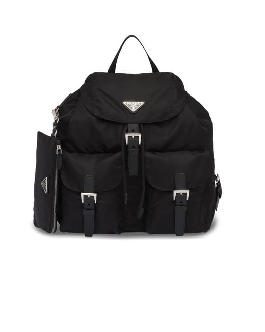 Prada Black Medium Re-Nylon Backpack With Pouch