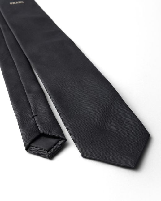 Prada White Silk Tie for men