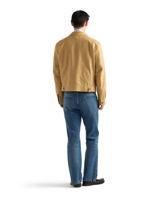 Prada Blue Regular Washed Denim Jeans for men