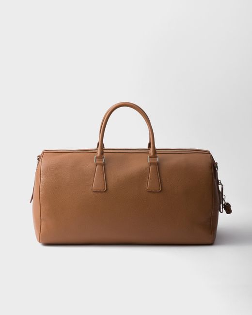 Prada Brown Leather Duffel Bag