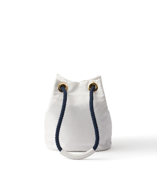 Bolso Saco Mariner De Re-Nylon Pequeño, Mujer Prada de color White
