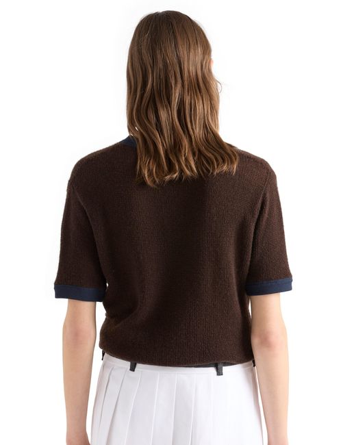 Prada Brown Cashmere Crew-Neck Sweater, Dark