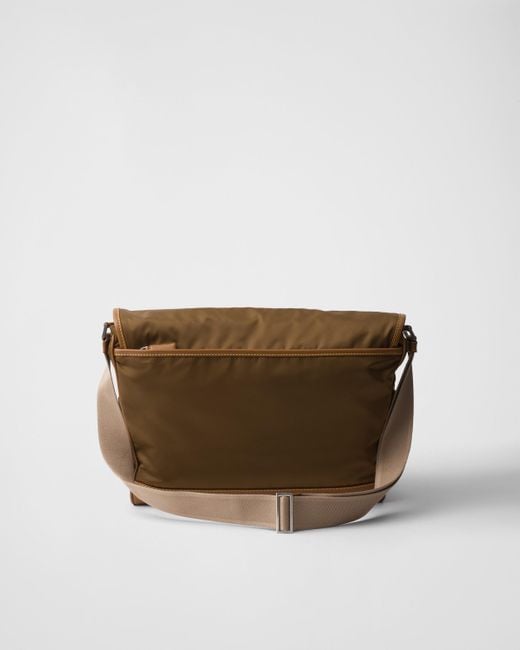 Prada Brown Re-Nylon And Leather Shoulder Bag for men